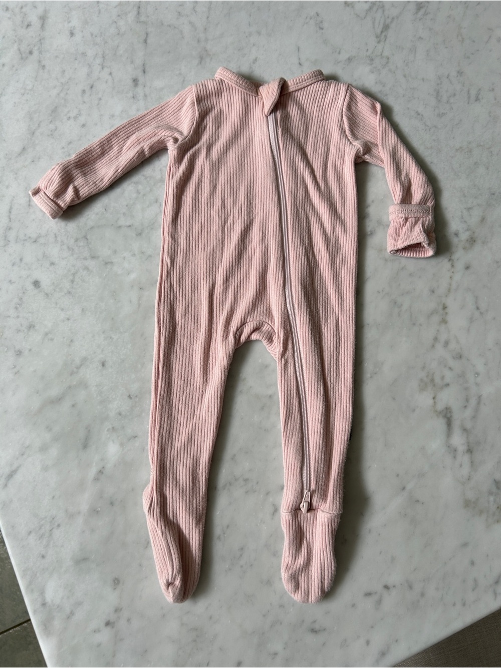Kyte Baby - Soft Pink Ribbed Zippered Footie